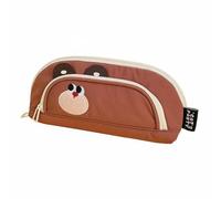 Qectial Astuccio Raccoon Astuccio Portapenne Borsetta Organizer con Organizzazione Intelligente Scomparti Ordinati E Passanti Tela Impermeabile E Leggera, Marrone, Procione