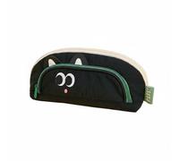Qectial Astuccio Raccoon Astuccio Portapenne Borsetta Organizer con Organizzazione Intelligente Scomparti Ordinati E Passanti Tela Impermeabile E Leggera, Nero, Gatto Nero