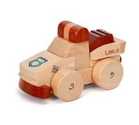Qectial Blocchi di Assemblaggio per Bambini, Auto della Polizia in Legno Massello S-25G