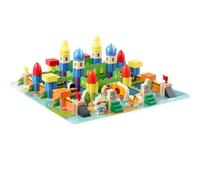 Qectial Blocco da Costruzione Gioco di Ruolo Creativo, Blocchi da Costruzione in Legno, per Asilo, Bambini