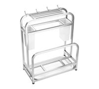 Qectial Ceppo Portacoltelli, Organizer per Taglieri, Supporto con Vassoio, Supporto per Taglieri per Pentole, Padelle, Coperchi, Utensile Da Cucina per, 30 cm x 15,5 cm x 36,5 cm