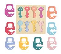 Qectial Children Gioco Educativo Puzzle Gioco a Incastri Serrature E Chiavi Selezione Forme in Legno con Vernice a Base d'Acqua Sviluppo E Sensoriale Adatto a