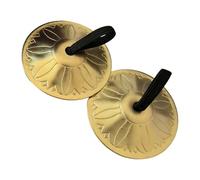 Qectial Cimbali Da Dito Strumento Musicale Battiti Accessori per Feste per Bambini Esibizione Cimbali a Mano Robusti Cimbali Da Dito in Metallo, 2 Pezzi