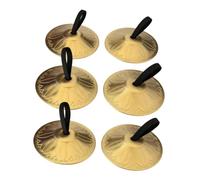 Qectial Cimbali Da Dito Strumento Musicale Battiti Accessori per Feste per Bambini Esibizione Cimbali a Mano Robusti Cimbali Da Dito in Metallo, 6 Pezzi