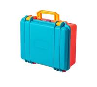 Qectial Contenitore per Conservazione Scatola Porta Attrezzi Valigetta Rigida Custodia Organizzatore con Manico Stampato E Chiusura a Scatto in PP Adatto per, Protezione, Array, Blu E Rosso