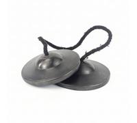 Qectial Coppia di Cimbali da Dito con Fascia Elastica Spirituale Piattino a Dito Cordino Compatto Piatto Tingsha per Mezione, M Bronzo Blk Dito