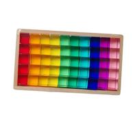 Qectial Cubi Da Costruzione Arcobaleno Impilabili Giocattolo Consapevolezza Percezione Del Colore Cubi in Acrilico Impilabili per Bambini Ragazze Regalo, 50pz, Taglia unica bambino