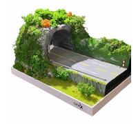 Qectial Diorama in Miniatura Scenografia Strada Montanara Modello Auto Paesaggio Set Espositivo Sfondo Fotografico Scala1/64 per Diecast Adatto per Collezione, Road Tunnel