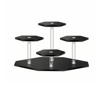 Qectial Espositore Acrilico Ripiano Scaffale Supporto Riser con Livelli Rialzati Compatti Che Ottimizzano lo Spazio E Mettono in Evidenza Dettagli di Figure E, Nero, size to 3