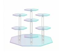 Qectial Espositore Acrilico Ripiano Scaffale Supporto Riser con Livelli Rialzati Compatti Che Ottimizzano lo Spazio E Mettono in Evidenza Dettagli di Figure E, Multicolore, size to 9