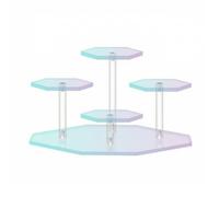 Qectial Espositore Acrilico Ripiano Scaffale Supporto Riser con Livelli Rialzati Compatti Che Ottimizzano lo Spazio E Mettono in Evidenza Dettagli di Figure E, Multicolore, size to 5