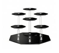 Qectial Espositore Acrilico Ripiano Scaffale Supporto Riser con Livelli Rialzati Compatti Che Ottimizzano lo Spazio E Mettono in Evidenza Dettagli di Figure E, Nero, size to 8