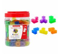 Qectial Geometrici per L'apprendimento | Intercettabile, Intercettabili con Barattolo di Plastica, Vivaci, Giocattolo STEM da Costruzione, per Aula Scolastica