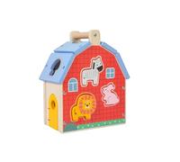 Qectial Giocattolo Educativo Cubo attività Legno Centro Gioco Compatto Casa Incastro Forme Perline Blocchi Animali Legno Solido Favorisce Coordinazione E