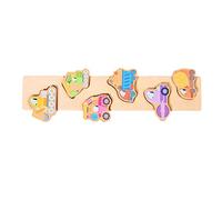 Qectial Gioco Puzzle Colori Forme Blocchi da Costruzione Legno Gioco Interattivo Abbinamento Incastri Sviluppo, Macchina