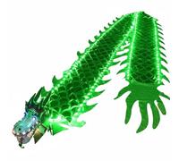 Qectial Glowing Dance Ribbon per Danze Fluide Corpo Drago Energizzato E Nastro Illuminato Aumenta Mobilità Spalle E Resistenza Fisica Adatto a Allenamento, Verde, 8M