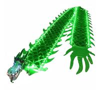 Qectial Glowing Dance Ribbon per Danze Fluide Corpo Drago Energizzato E Nastro Illuminato Aumenta Mobilità Spalle E Resistenza Fisica Adatto a Allenamento, Verde, 6M
