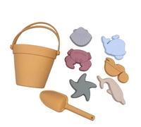 Qectial Il Set di Giochi da Spiaggia per Bambini Include Secchiello, Personaggi Marini, Formine per La Sabbia E Giocattoli Educativi Realizzati in Silicone Si, Giallo