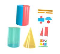 Qectial Kit Dimostrazione Geometrica Blocchi Giocattolo Educativo Bambini Cilindro Cono Strumenti Volume Area Materiale Pp Adatto a Insegnamento Scolastico