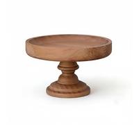 Qectial Legno Dessert Display Stand con Piedistallo Girevole per Torte Rustico per Buffet E Feste, Piatto Da Frutta In Legno Grande