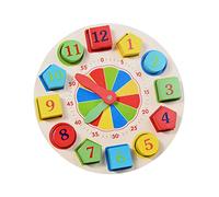Qectial Materiale Didattico per La Prima Infanzia: Orologio in Legno, Puzzle con Blocchi di Legno E Lacci, Ideale Come Regalo di Compleanno, Il Giro