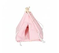 Qectial Mini Tenda per Casa delle Bambole Tenda Teepee Rifugio Accessorio Miniatura Struttura Classica con in Legno Adatta per Arredamento Casa delle Bambole, Rosa