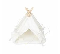 Qectial Mini Tenda per Casa delle Bambole Tenda Teepee Rifugio Accessorio Miniatura Struttura Classica con in Legno Adatta per Arredamento Casa delle Bambole, Beige