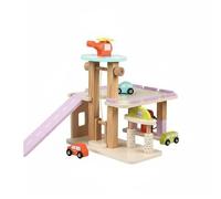 Qectial Parcheggio Bambini Gioco Auto Garage Ascensore Manuale Helipad Legno Struttura Multi Livello Adatto per Apprendimenti Motori Manualità Ragazzi Scenari, Ylb-parcheggio