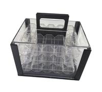 Qectial Porta Fiches, Vetrina, Accessori per Giochi, Acrilico, Portatile, Multiuso, con Maniglia, Porta Fiches, Contenitore di Stoccaggio, con 6 Scatole da 40 Mm