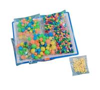 Qectial Puzzle a Forma di con Pioli, Blocchi Da Costruzione Educativi per Bambini, Gioco di Assemblaggio in Legno per La Prima Infanzia, 648 Pezzi, Taglia unica bambino