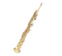 Qectial Sassofono Soprano Dritto in Ottone Strumento a Fiato Corpo Monopezzo Coppe Tasti Arrotondate Bocchino con con Borsa Rigida E Accessori Adatto per Esibizioni Prove di Ensemble Spettacoli Live