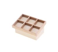 Qectial Scaffale in Legno con 6 Scomparti to Mensola Espositiva Naturale per Bambini il Gioco Creativo, Portafrutta Vuoto