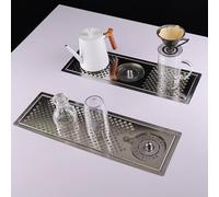 Qectial Scolapiatti con Materiale in Acciaio Spesso Bocchetta per Bicchieri Auto-rotante Vassoio Drenante Fisso Griglia Robusta Adatto a Cucina Domestica E Bar d'Interni, 6320B
