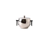 Qectial Secchio Decorato in Osso E Acciaio Inox con Bordo E Base Materiali Scuri per Portaoggetti da Tavolino con Design a Pannelli Verticali Adatto per Regalo E Arredo Bagno, size to 2