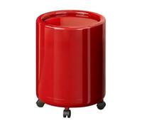 Qectial Secchio Rifiuti con Ruote da 12 Litri in Polipropilene con Rotelle E Secchio Interno Estraibile per La E il Bagno, Rosso