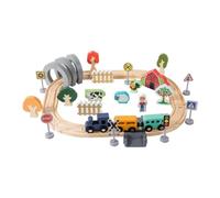 Qectial Set con Binari Curvi E Rettilinei per Progettare Un Circuito Ferroviario con Locomotive E Vagoni, Stimolando La creatività, 42 Pezzi