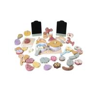 Qectial Set Cucina Giocattolo Bambini Cibi Finti con Pentole Padelle Utensili E Taglio a Strappo Accessori Legno per Abilità Manuali Adatto a Gioco di Ruolo Attività di asa Centro Ricreativo