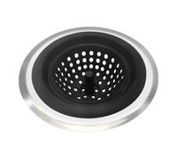 Qectial Set di 2 Filtri per Lavabo, Facili Da Pulire E Realizzati in Silicone, Ideali per Vasca Da Bagno E Lavabo, Nero