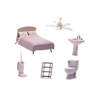 Qectial Set di Modellini di Mobili in Miniatura in 1:64, Accessori per Macchine per La Pulizia in Miniatura, Plastico di Stazione Ferroviaria