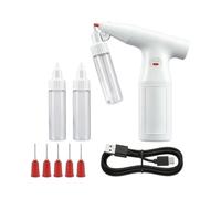 Qectial Spruzzatore Elettrico Manuale con Contenitori Ml Nylon E Ugelli da 03 Mm 05 Mm E 08 Mm per Riparazioni E Colorazione di Capelli E Unghie, Bianco