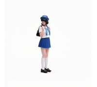 Qectial Statua in Miniatura Dipinta Figurina Studentesca Anime Resina Personaggio Dettagliato Verniciatura Precisa con Scarpe Nere per Scrivania Scaffale Fotografia Diorama Collezione, 1/24