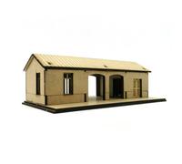 Qectial Stazione Industriale Modellino Edificio Diorama Kit Fai da Te Costruzione in Legno con Taglio Preciso Tetto Apribile Rinforzati Adatto per Wargame da