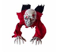 Qectial Strisciante con Sensore Acustico E Deturpato per Ambientazioni Horror Adatta per Scenografie Teatrali E Percorsi Del Terrore, Rosso