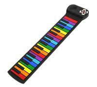 Qectial Tastiera Elettronica Portatile 37 Tasti Pianoforte Arrotolabile Silicone Educativo Pianola Didattica con Pulsanti Rotondi Adatta per Bambini Esercizio Casa Classe, Versione Cinese