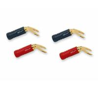 QED Screwloc ABS DUO SPADE connettori a vite a forcella 4mm 2rosso+2nero (4PZS)