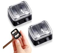 QEDBOJE 2 Pezzi Temperino Universale per Trucco, Temperamatite Cosmetico per Matite per Sopracciglia, Matite Labbra, Eyeliner, Lame di Precisione, Comodo per Viaggi