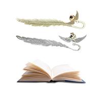 QEDBOJE 2pcs Golden Snitch, Harry Potter Segnalibro, Segnalibro Particolare con Ciondolo Boccino, Perfetto per Donne, Maestre, Mamme, Amiche, Sorelle, Lettori, Colleghe e Mogli, Libri e Book Lovers