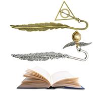 QEDBOJE 2pcs Segnalibro, Segnalibri Golden Snith, Segnalibro Particolare con Ciondolo Boccino, per Amanti della Lettura di Libri, Maestre, Amiche, Sorelle, Lettori e Mogli,Hary Poter Gadget