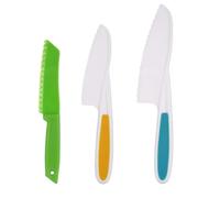 QEDBOJE 3 coltelli da cucina per bambini, di sicurezza, per tagliare frutta o verdura, regalo perfetto per la notte del vino, compleanno, per bambini dai 3 anni in su