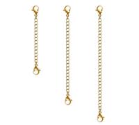 QEDBOJE 3 Pezzi Estensore Catena Oro Verlänger Schmuck per Creazioni Gioielli DIY (Oro)